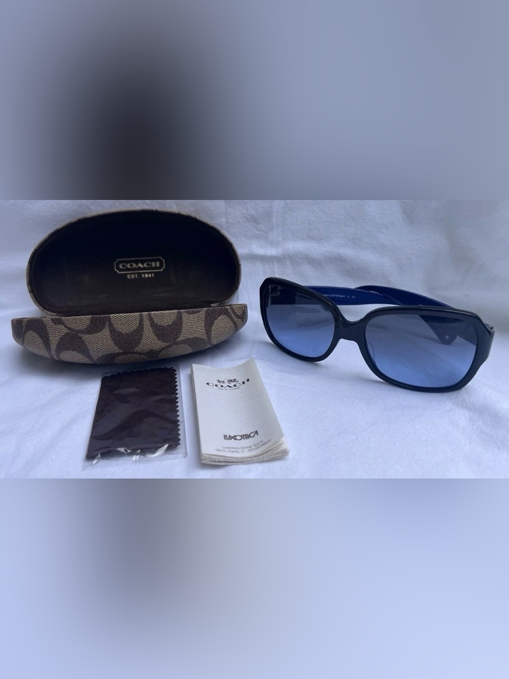 COACH Case & Sunglasses L037 BRIDGET 5091/17 Black/Blue 59-16-135